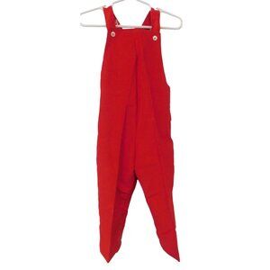 Vintage Tidykins Red Corduroy Overalls Size 2T with Tags 100% Cotton READ